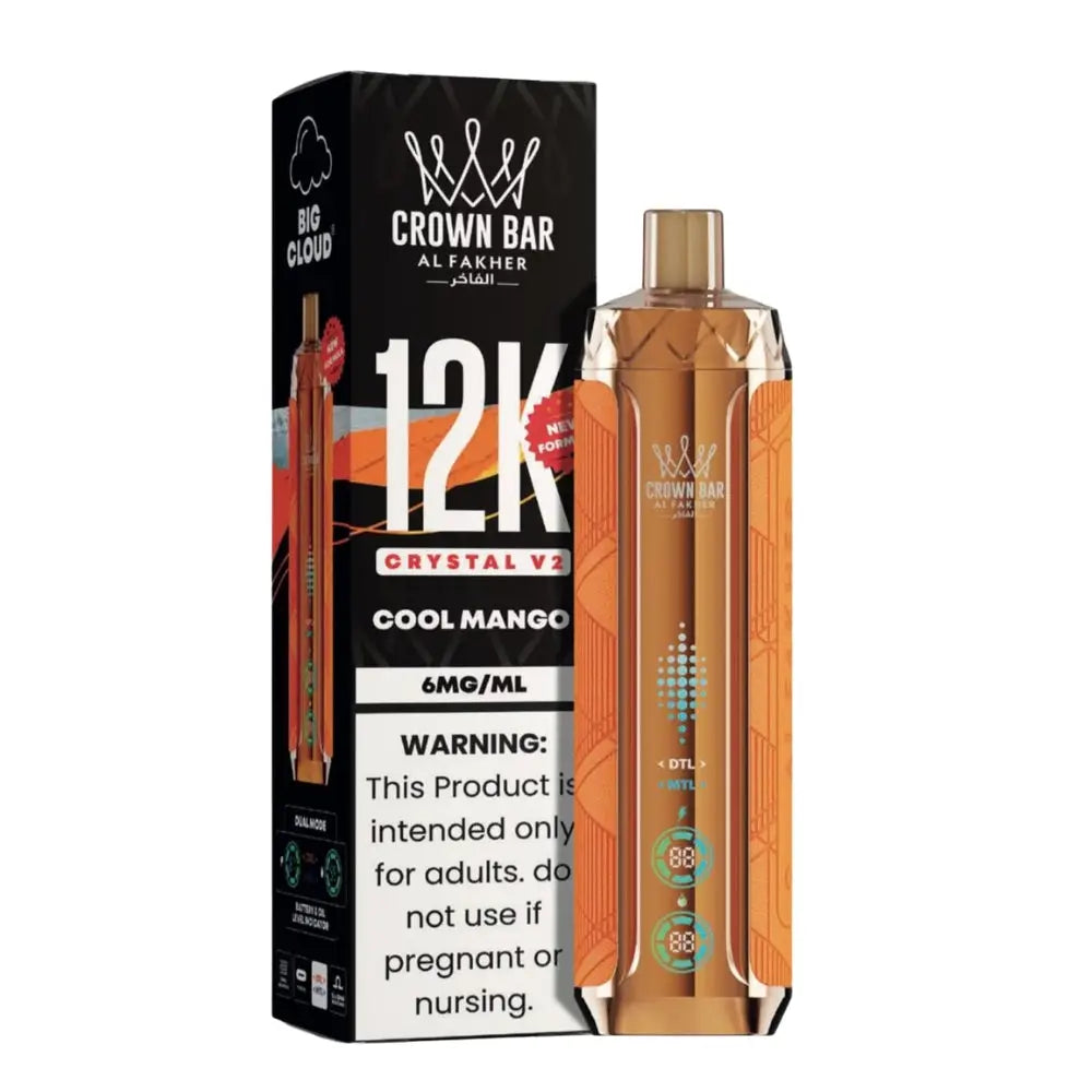 Al Fakher Crown Bar Crystal V2 12000 Puffs Disposable Vape - Cool Mango - Disposable Vape - Vapes Uae