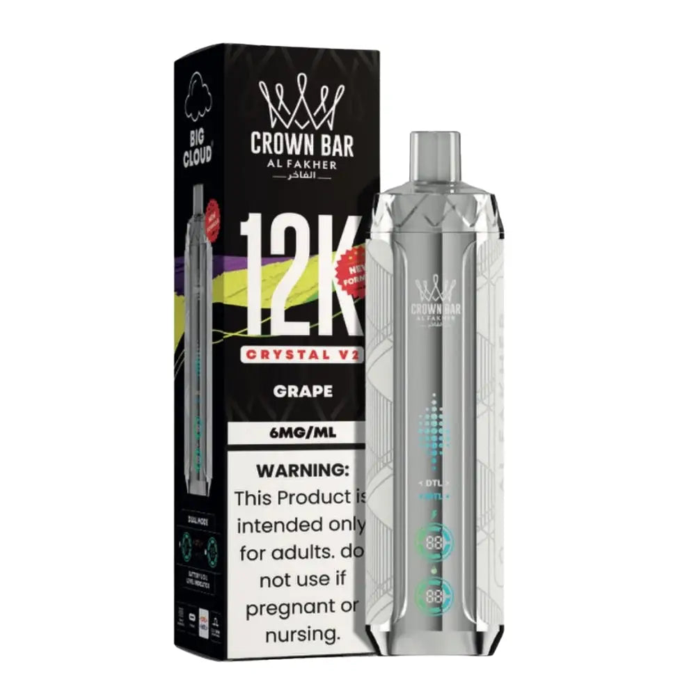 Al Fakher Crown Bar Crystal V2 12000 Puffs Disposable Vape - Grape - Disposable Vape - Vapes Uae
