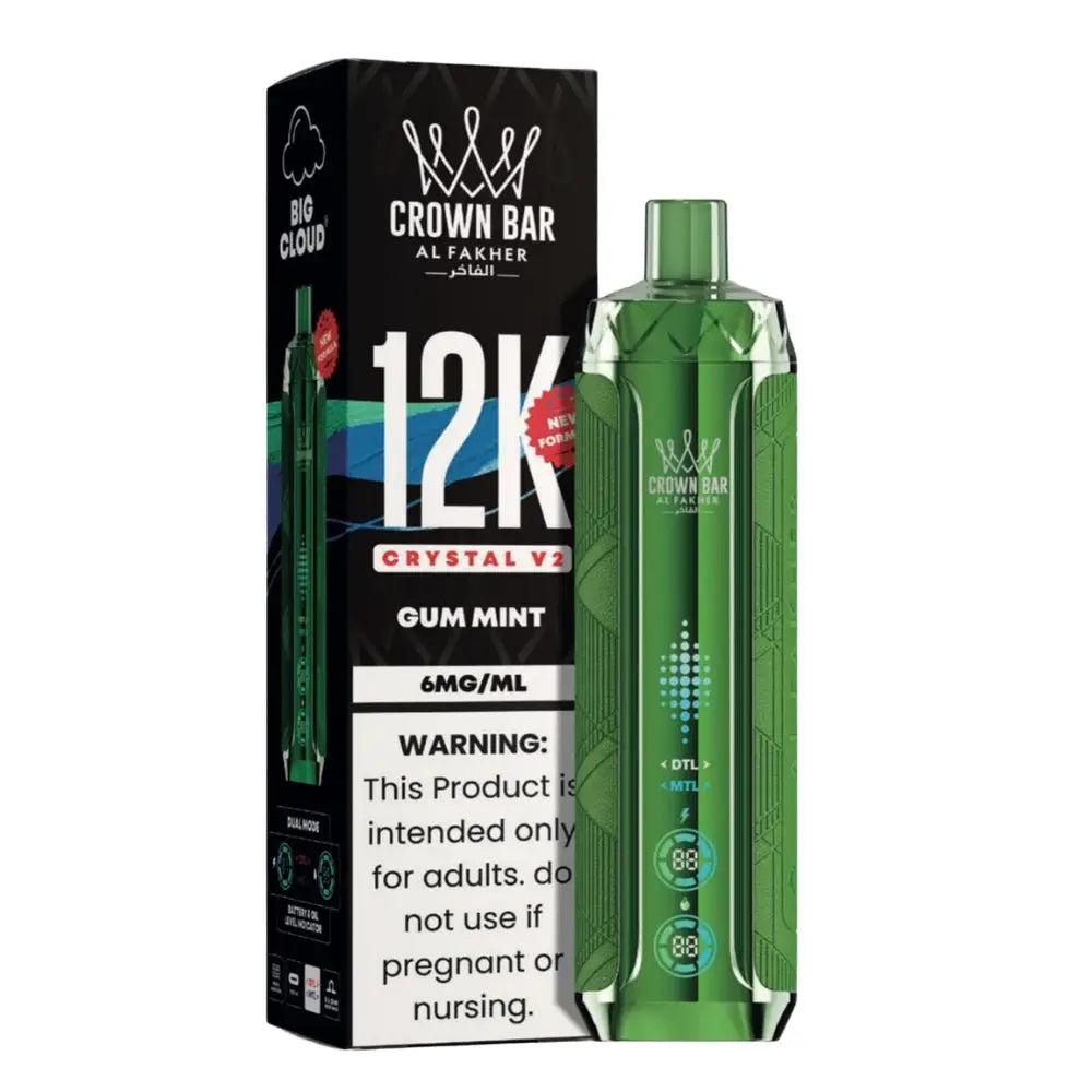 Al Fakher Crown Bar Crystal V2 12000 Puffs Disposable Vape - Gum Mint - Disposable Vape - Vapes Uae