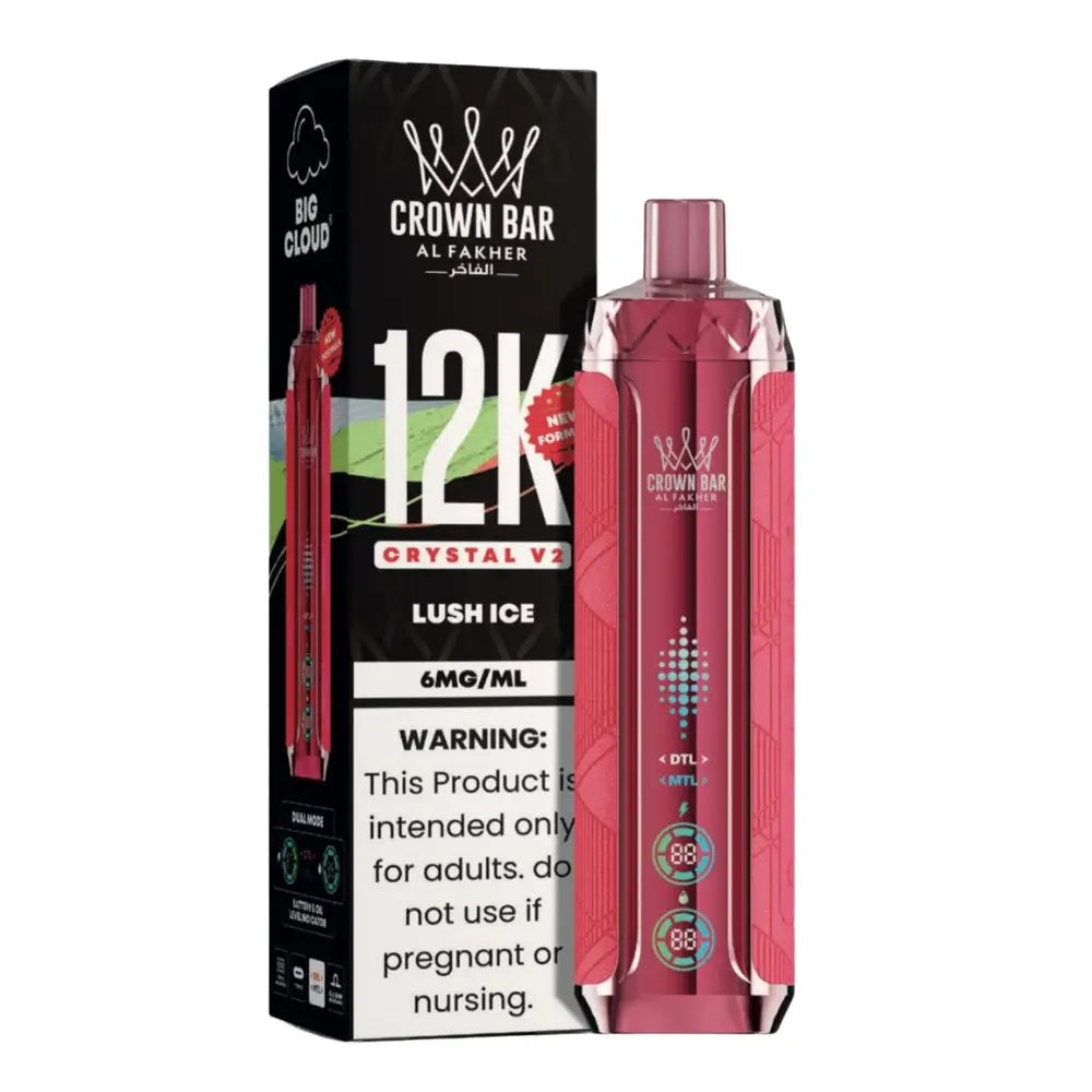 Al Fakher Crown Bar Crystal V2 12000 Puffs Disposable Vape - Lush Ice - Disposable Vape - Vapes Uae