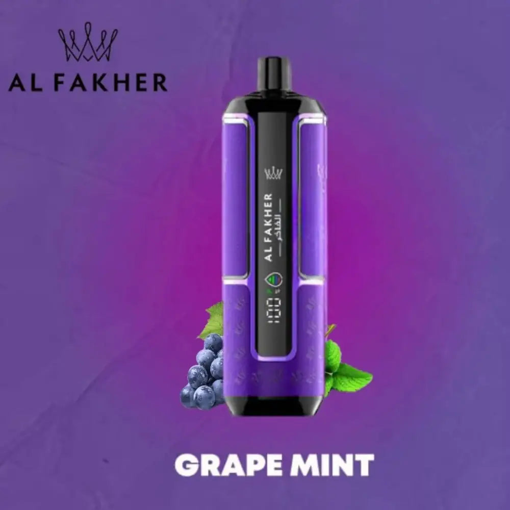 Al Fakher Crown Bar Hypermax 15000 Puffs Disposable Vape - Grape Mint - Disposable Vape - Vapes Uae