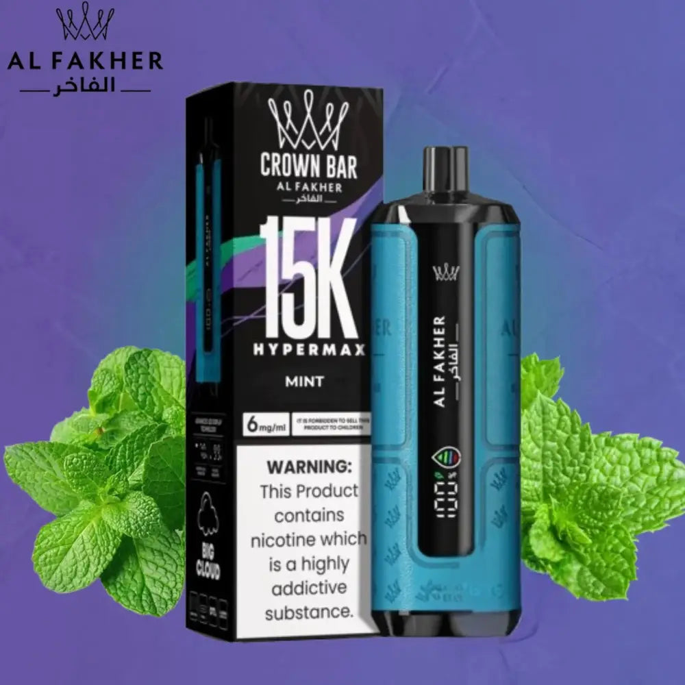Al Fakher Crown Bar Hypermax 15000 Puffs Disposable Vape - Mint - Disposable Vape - Vapes Uae