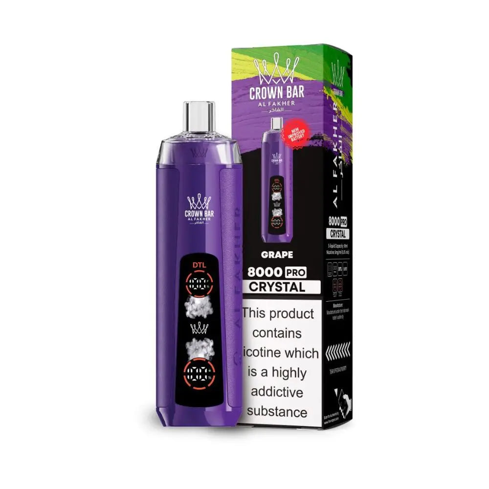 Al Fakher Crystal 8000 Puffs Disposable Vape - Grape - Disposable Vape - Vapes Uae