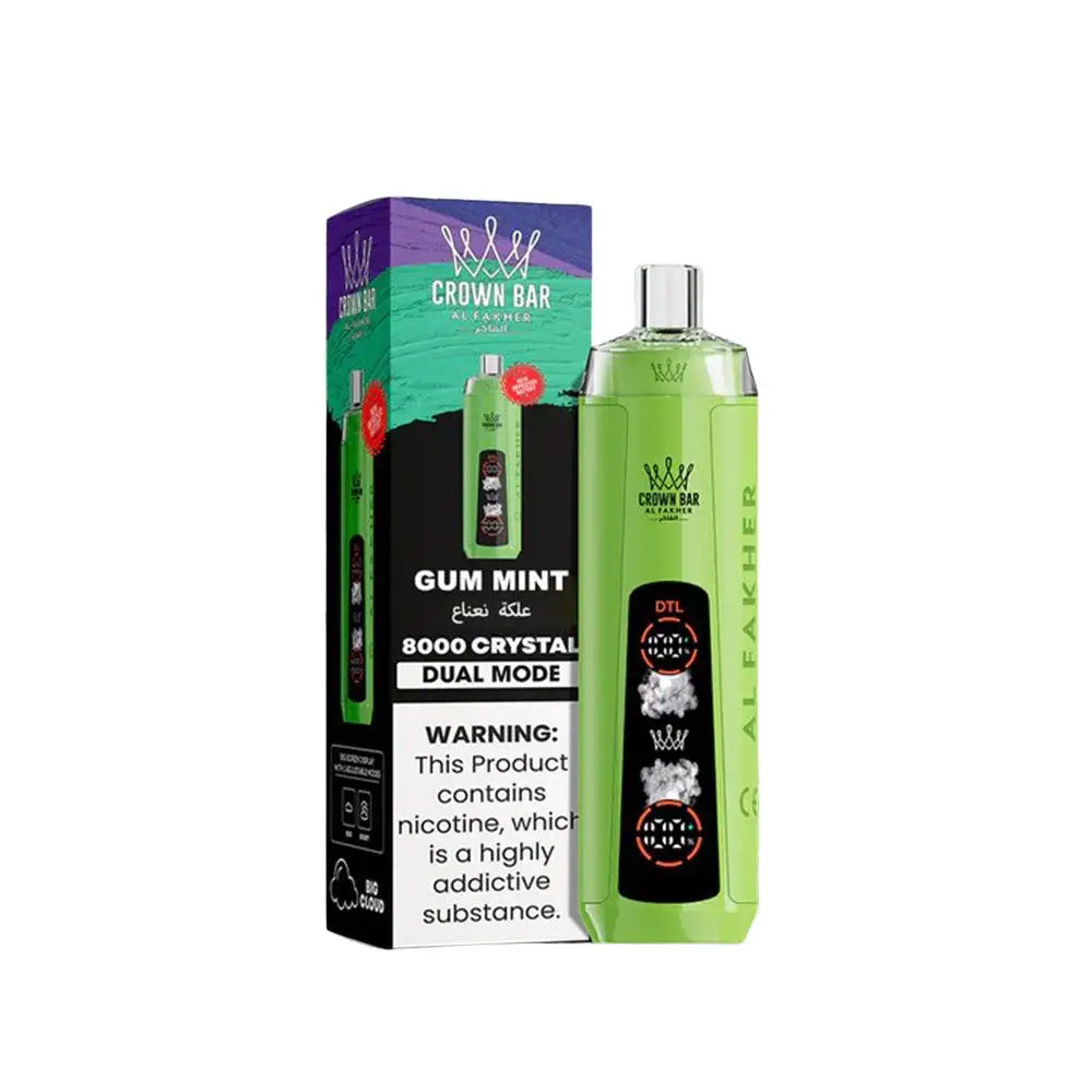 Al Fakher Crystal 8000 Puffs Disposable Vape - Gum Mint - Disposable Vape - Vapes Uae