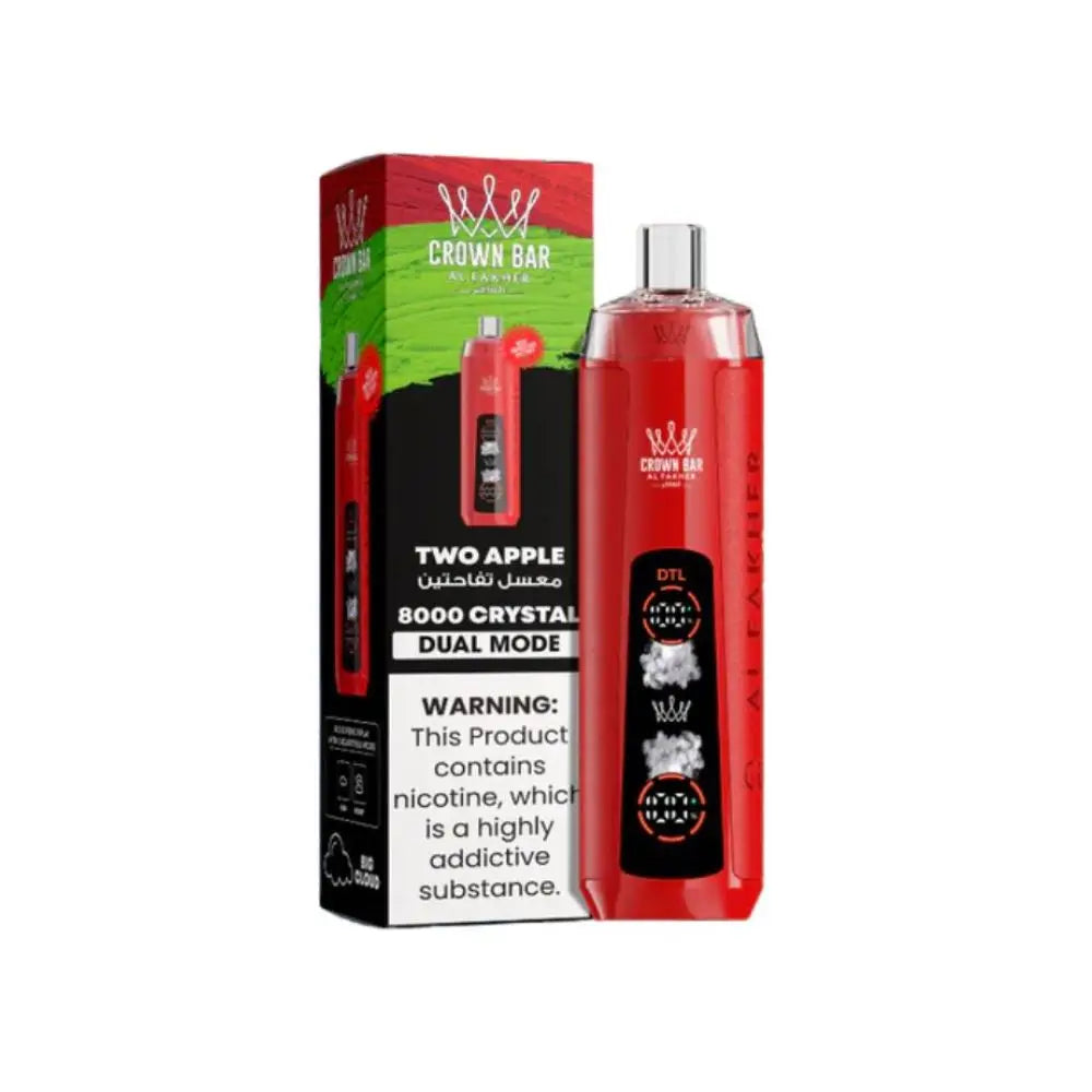 Al Fakher Crystal 8000 Puffs Disposable Vape - Two Apple - Disposable Vape - Vapes Uae