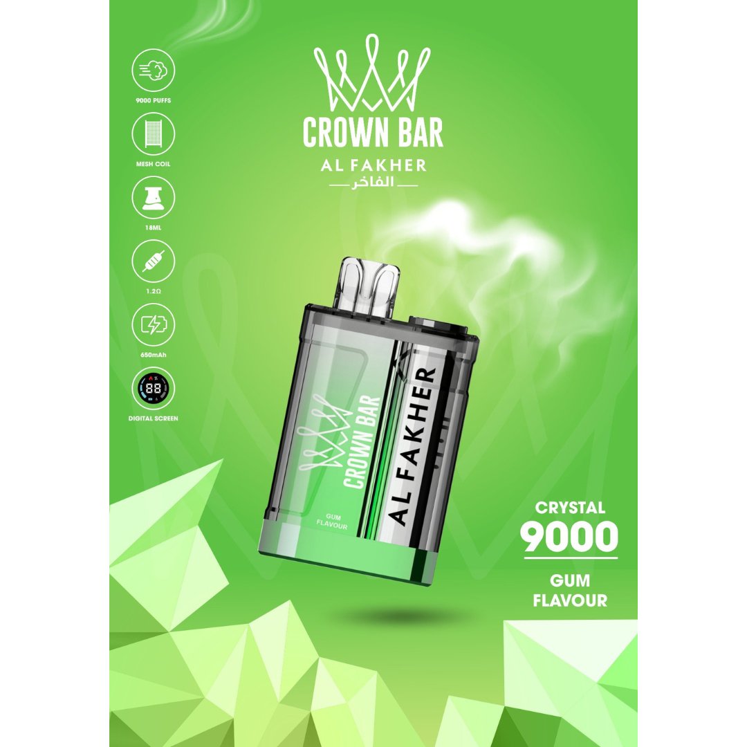 Al fakher crystal 9000 puffs - gum flavor - disposable vape