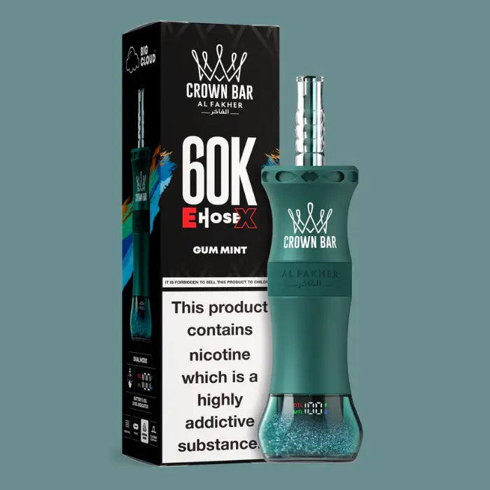 Al Fakher E-hose x Crown Bar 60000 Puffs Disposable Vape - Gum Mint - Disposable Vape - Vapes Uae