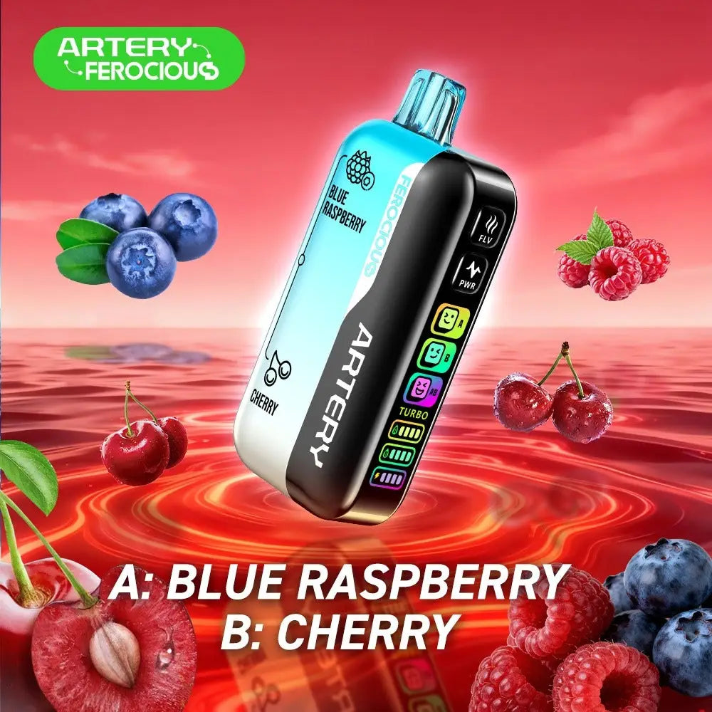 Artery Ferocious Cl6 60000 Puffs Disposable Vape - Blueberry Raspberry / Cherry - Disposable Vape - Vapes Uae