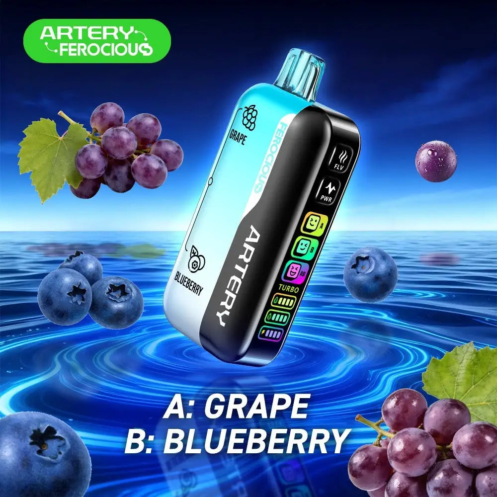 Artery Ferocious Cl6 60000 Puffs Disposable Vape - Grape / Blueberry - Disposable Vape - Vapes Uae