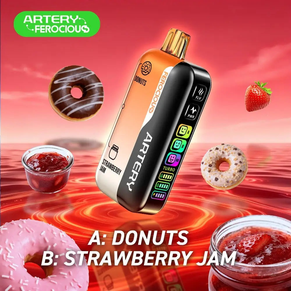Artery Ferocious Cl6 60000 Puffs Disposable Vape - Donuts / Strawberry Jam - Disposable Vape - Vapes Uae