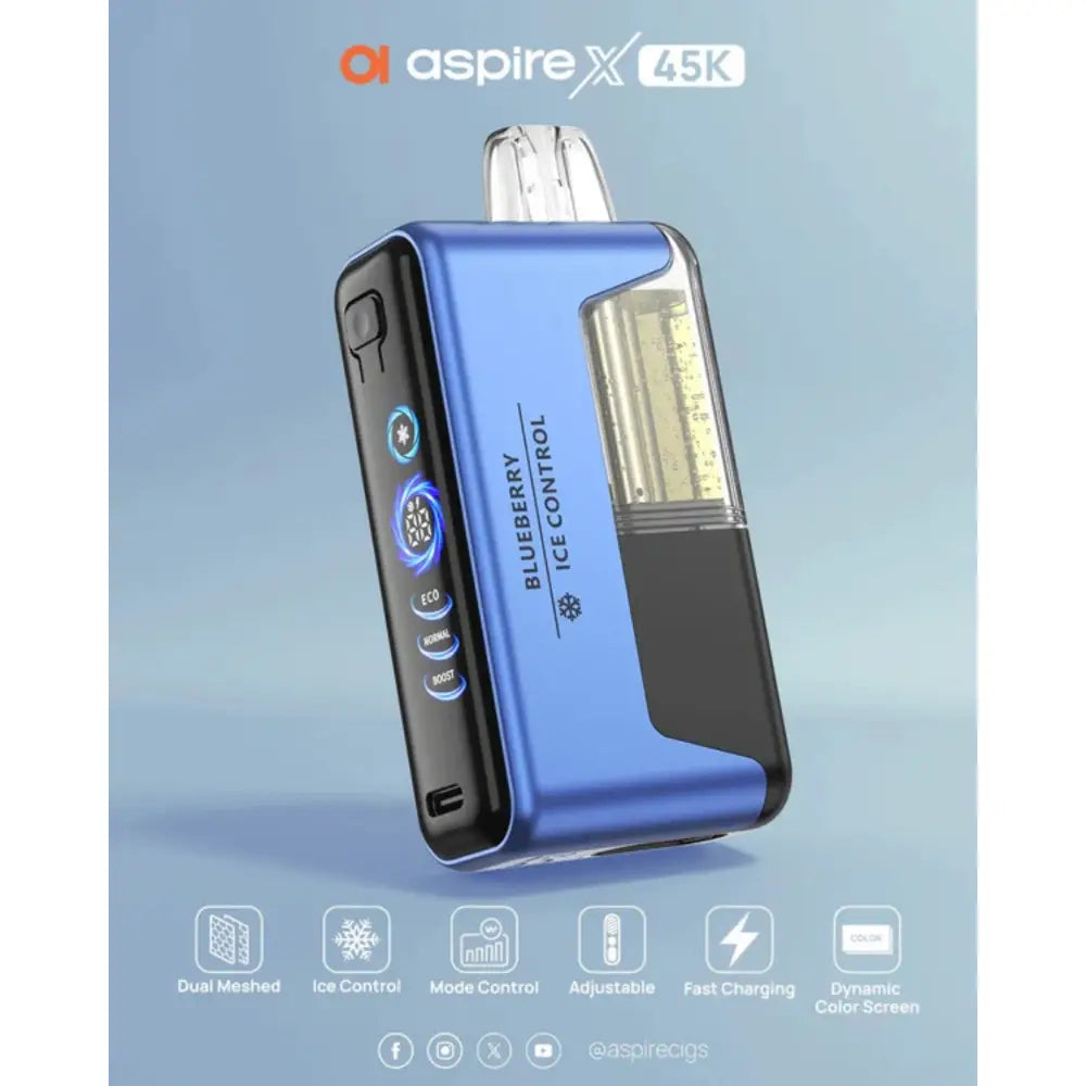 Aspire x 45000 Puffs Disposable Vape - Blueberry - Disposable Vape - Vapes Uae