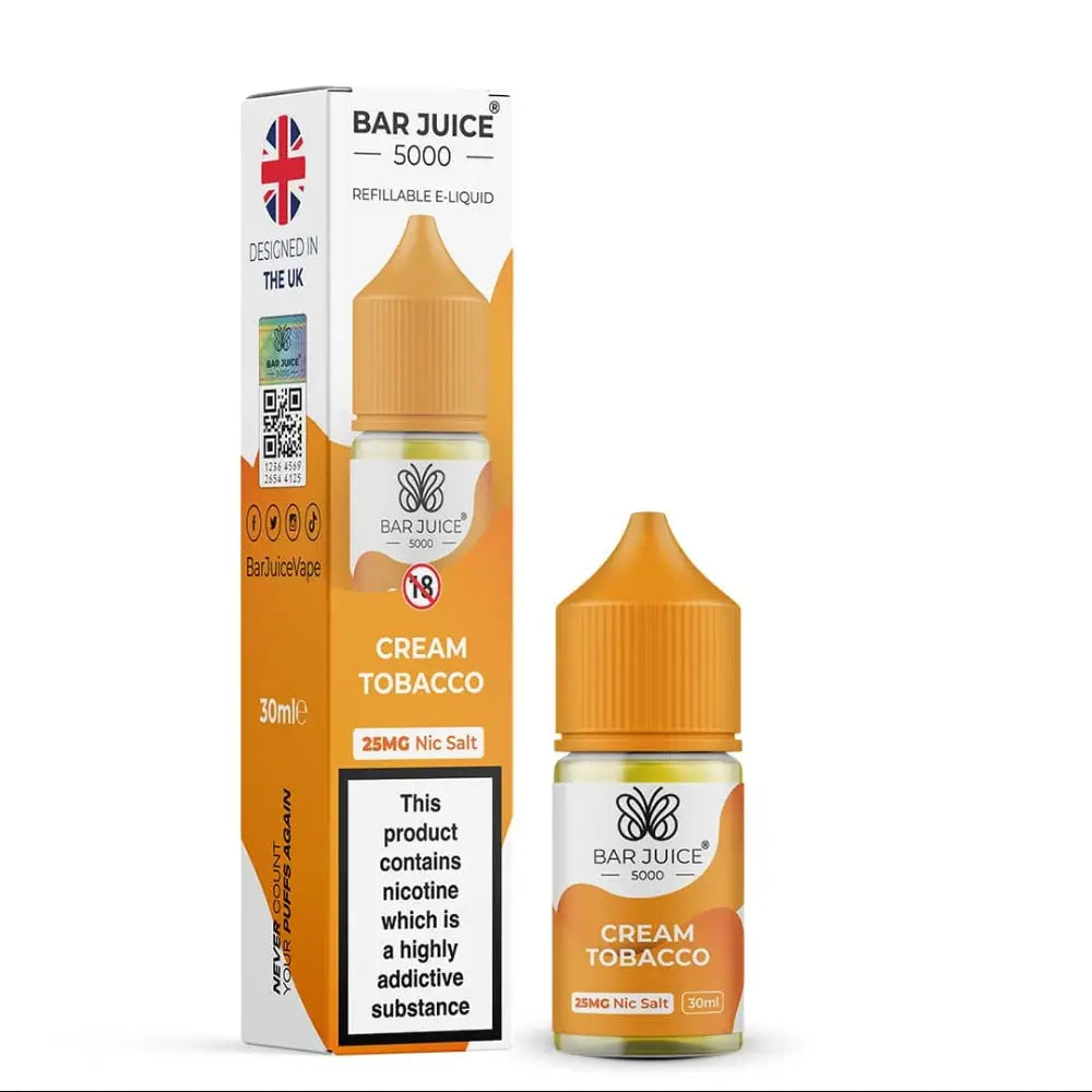 Bar Juice 5000 Nic Salt E-liquid - Cream Tobacco / 25mg - E-liquid - Vapes Uae