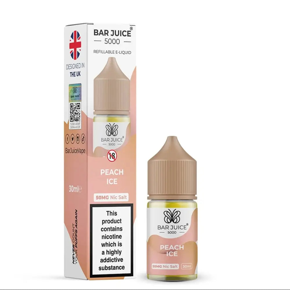 Bar Juice 5000 Nic Salt E-liquid - Peach Ice / 25mg - E-liquid - Vapes Uae