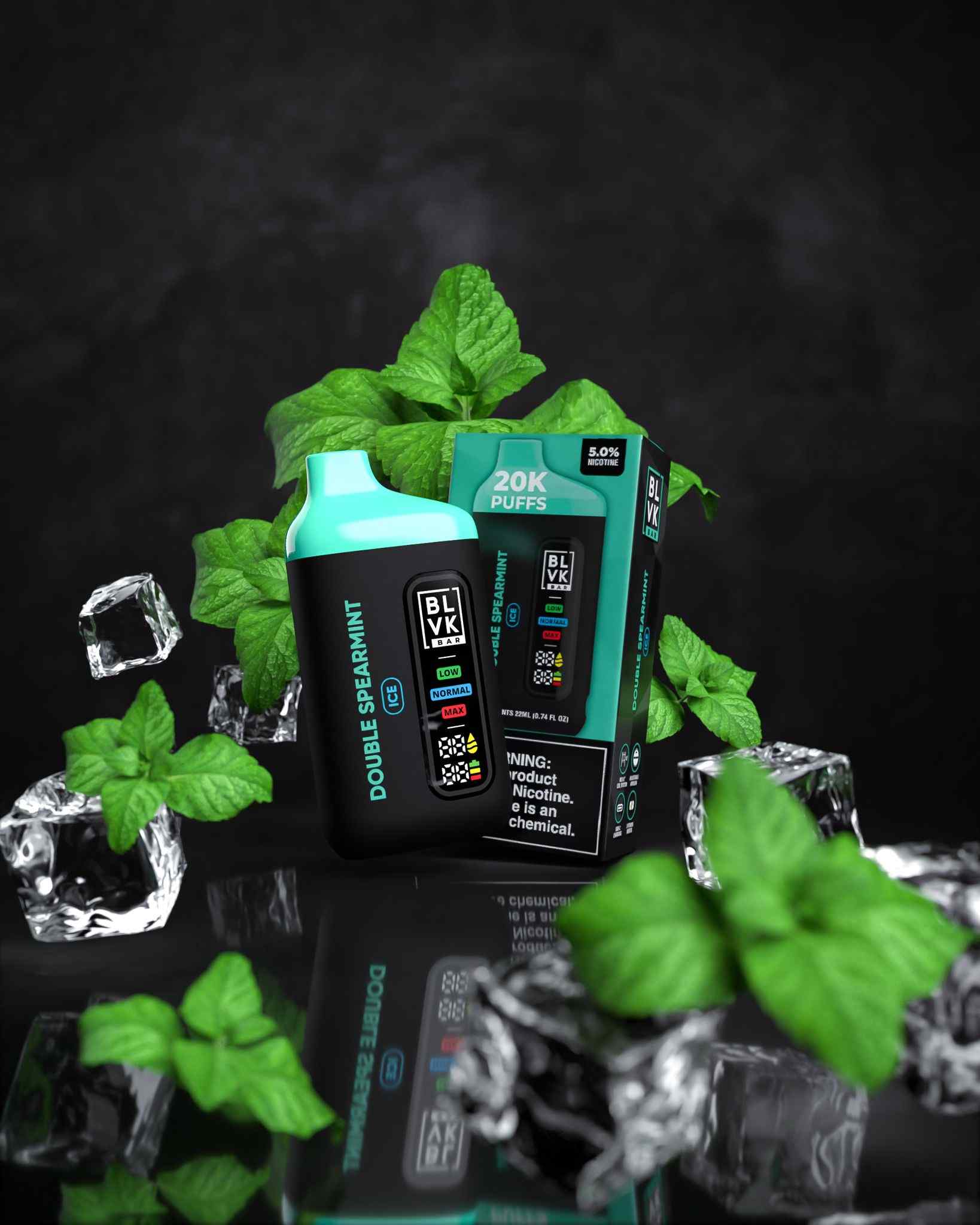 Blvk bar 20k puffs - double spearmint - disposable vape - vapes uae