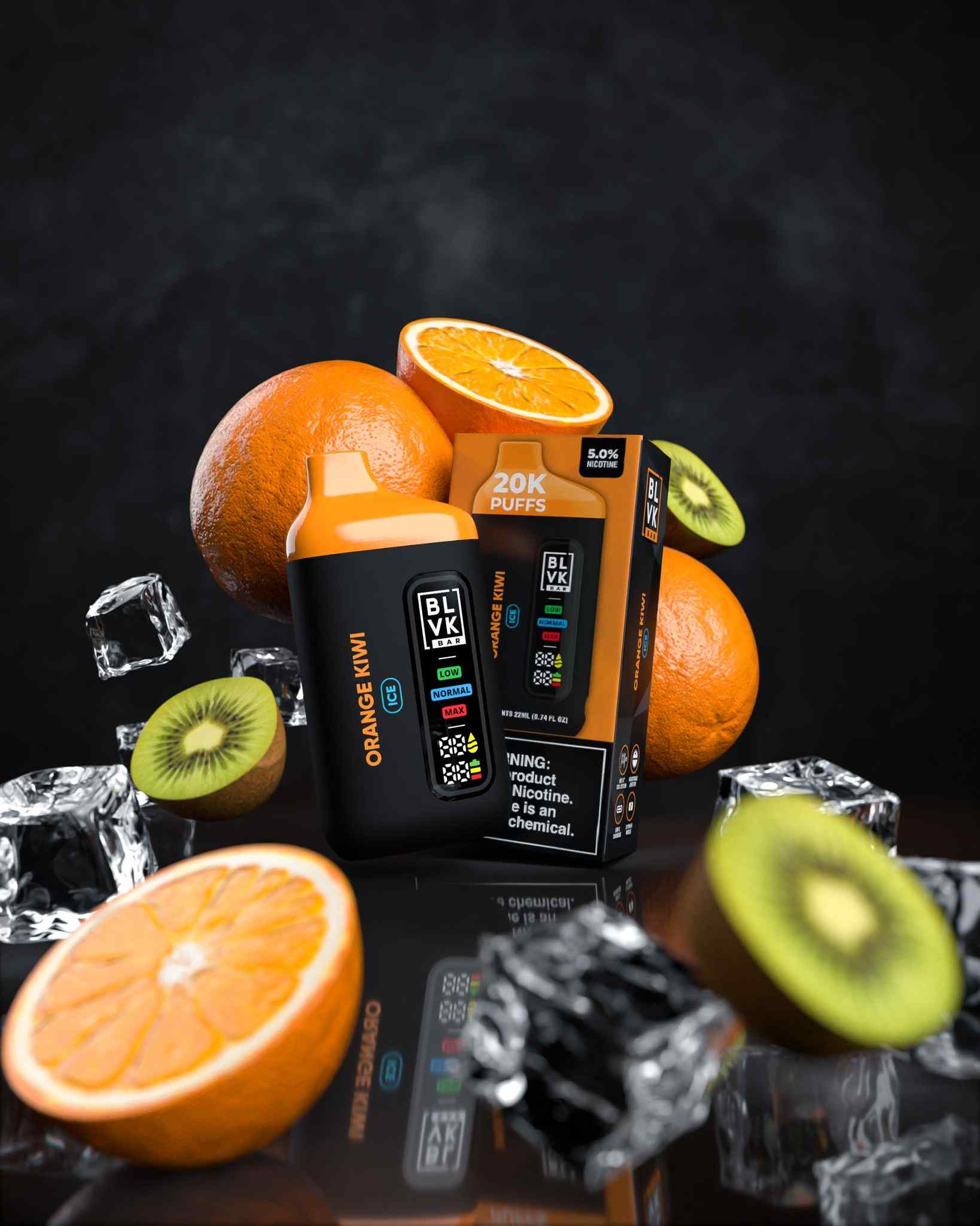 Blvk bar 20k puffs - orange kiwi - disposable vape - vapes uae