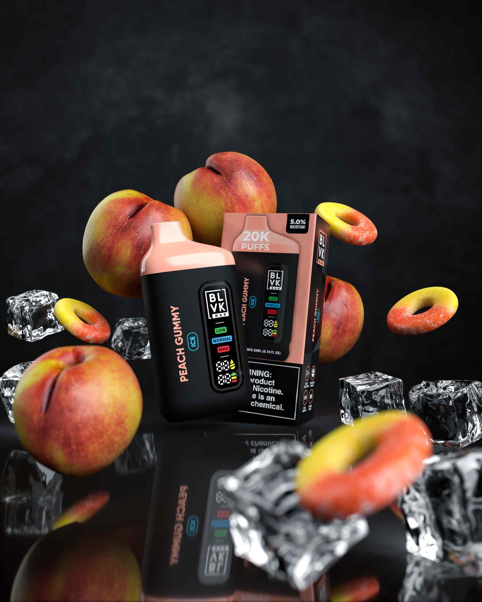 Blvk bar 20k puffs - peach gummy - disposable vape