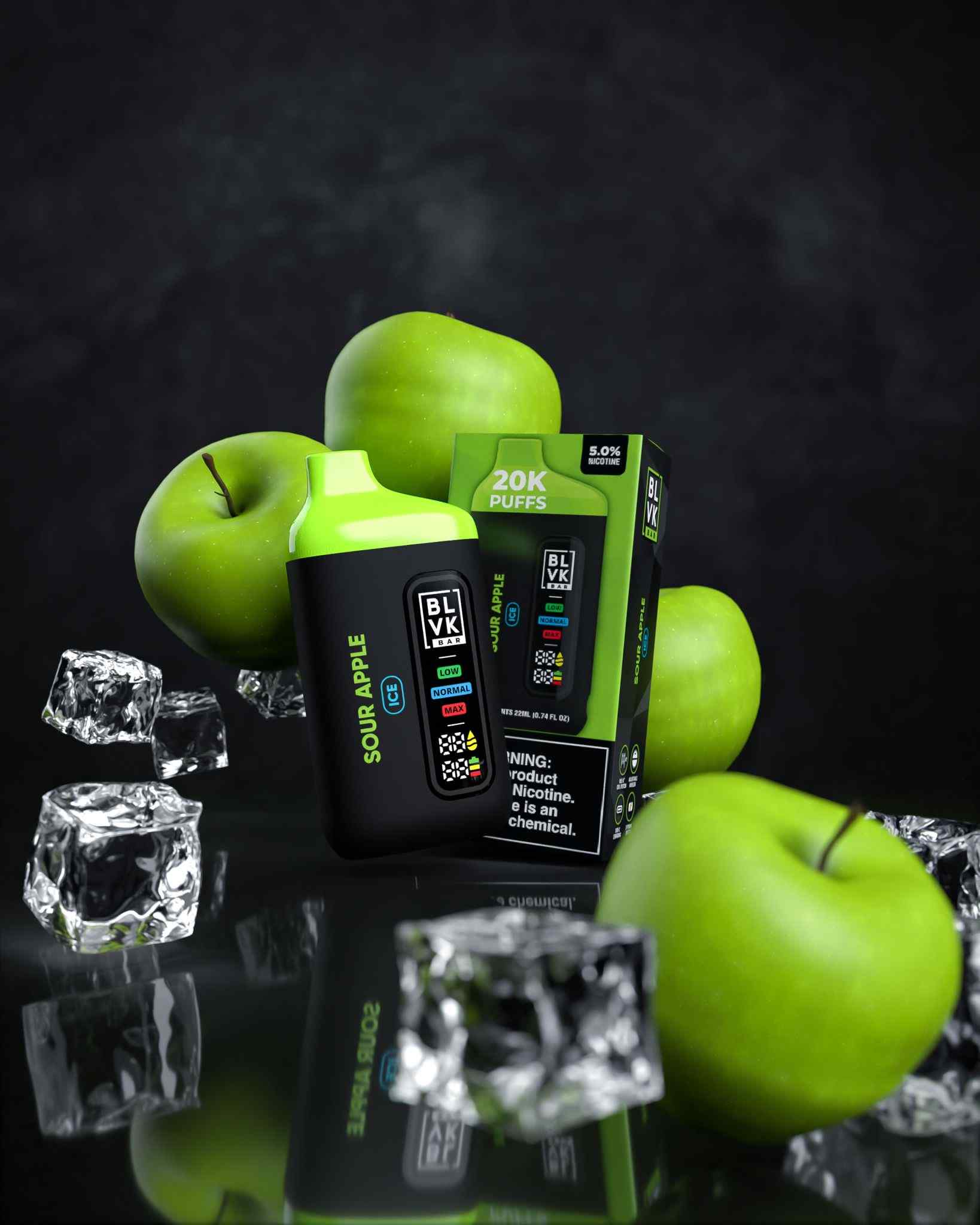 Blvk bar 20k puffs - sour apple - disposable vape