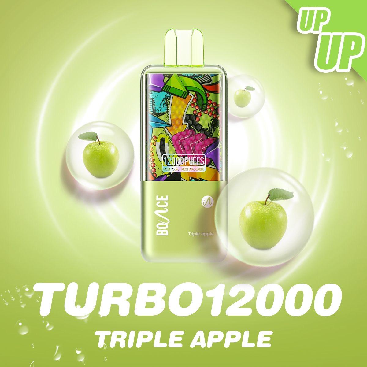 Bounce 12000 puffs disposable vape - triple apple - disposable vape - vapes uae