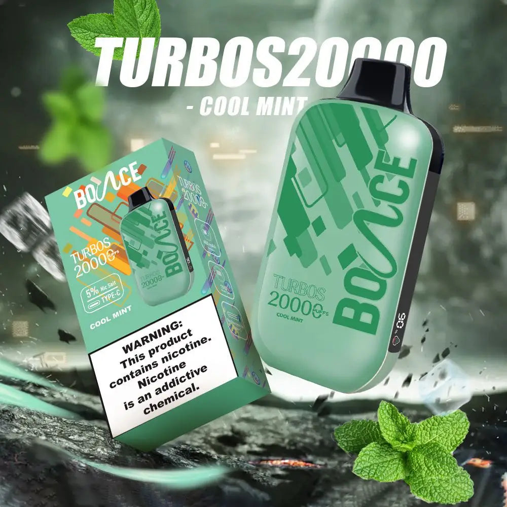 Bounce Turbo 20000 Puffs Disposable Vape - Cool Mint - Disposable Vape - Vapes Uae