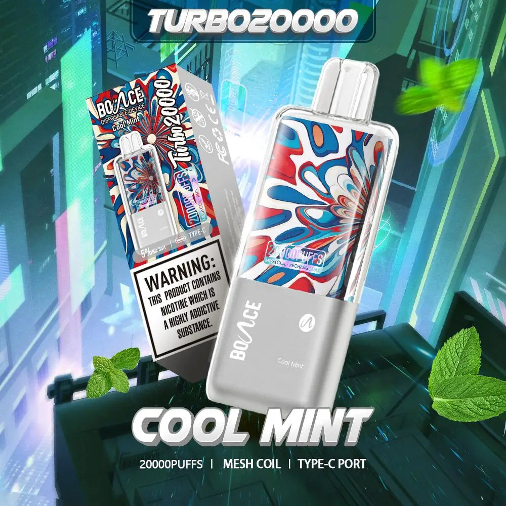 Bounce Turbo 20000 Puffs Disposable Vape - Cool Mint - Disposable Vape - Vapes Uae