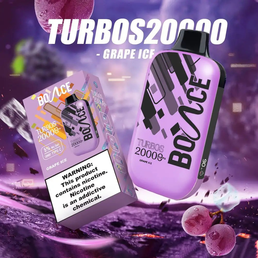 Bounce Turbo 20000 Puffs Disposable Vape - Grape Ice - Disposable Vape - Vapes Uae