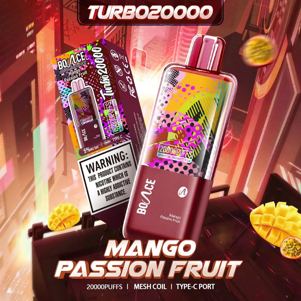 Bounce Turbo 20000 Puffs Disposable Vape - Mango Passion Fruit - Disposable Vape - Vapes Uae