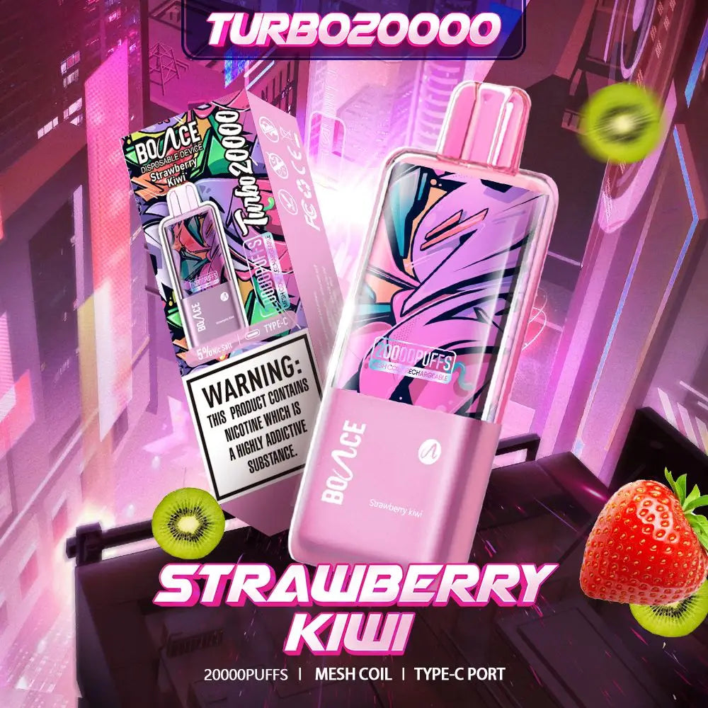 Bounce Turbo 20000 Puffs Disposable Vape - Strawberry Kiwi - Disposable Vape - Vapes Uae