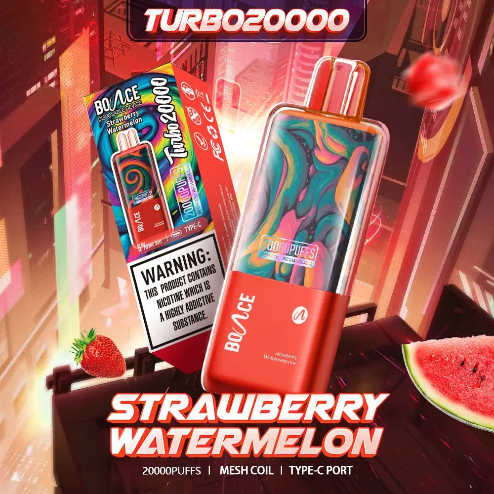 Bounce Turbo 20000 Puffs Disposable Vape - Strawberry Watermelon - Disposable Vape - Vapes Uae