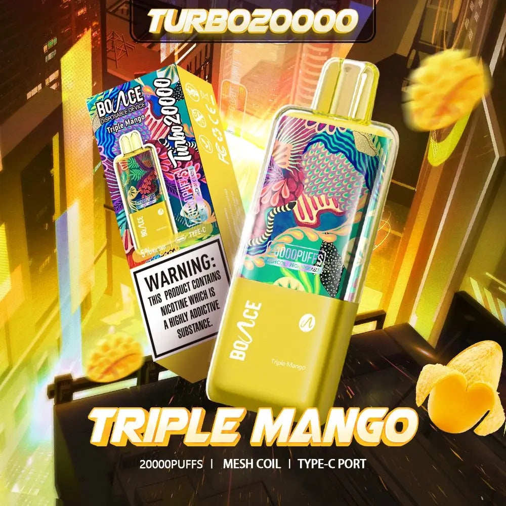 Bounce Turbo 20000 Puffs Disposable Vape - Triple Mango - Disposable Vape - Vapes Uae
