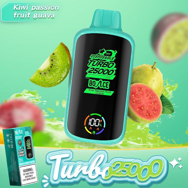 Bounce Turbo 25000 Puffs Disposable Vape - Kiwi Passionfruit Guava - Disposable Vape - Vapes Uae