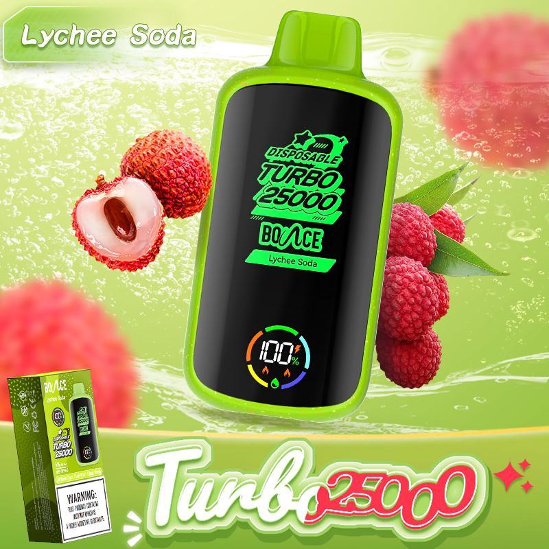 Bounce Turbo 25000 Puffs Disposable Vape - Lychee Soda - Disposable Vape - Vapes Uae