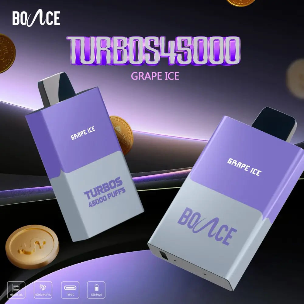 Bounce Turbo 45000 Puffs Disposable Vape - Grape Ice - Disposable Vape - Vapes Uae