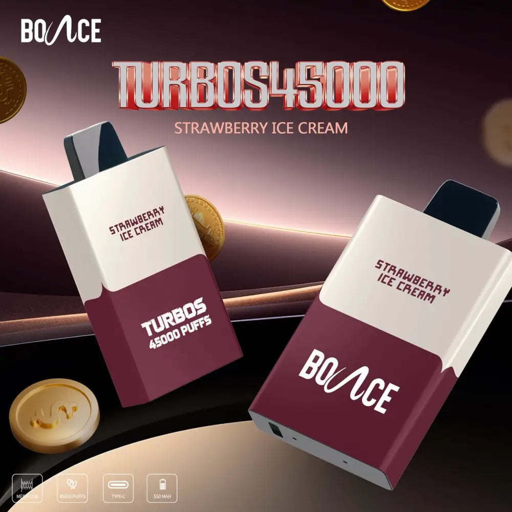 Bounce Turbo 45000 Puffs Disposable Vape - Strawberry Ice Cream - Disposable Vape - Vapes Uae