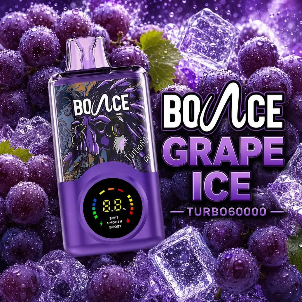Bounce Turbo 60000 Puffs Disposable Vape - Grape Ice - Disposable Vape - Vapes Uae