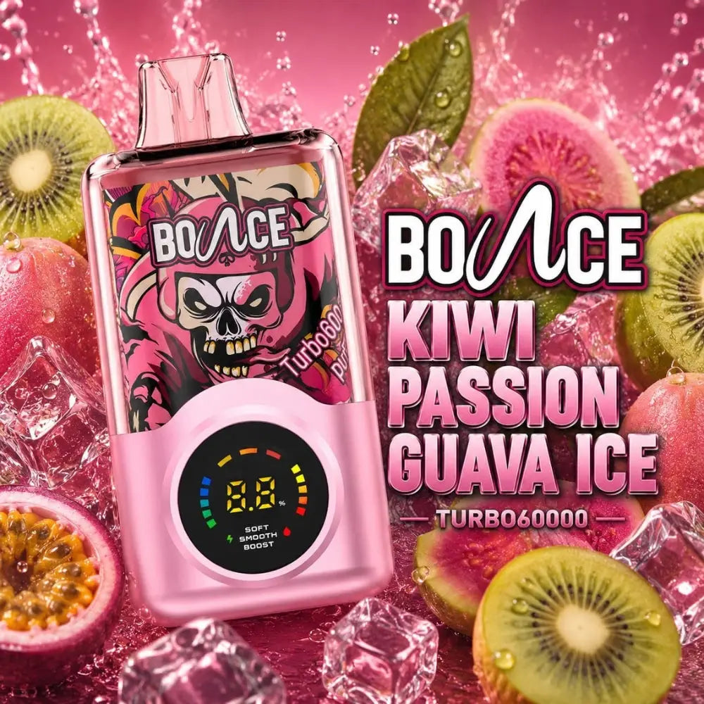 Bounce Turbo 60000 Puffs Disposable Vape - Kiwi Passion Guava Ice - Disposable Vape - Vapes Uae