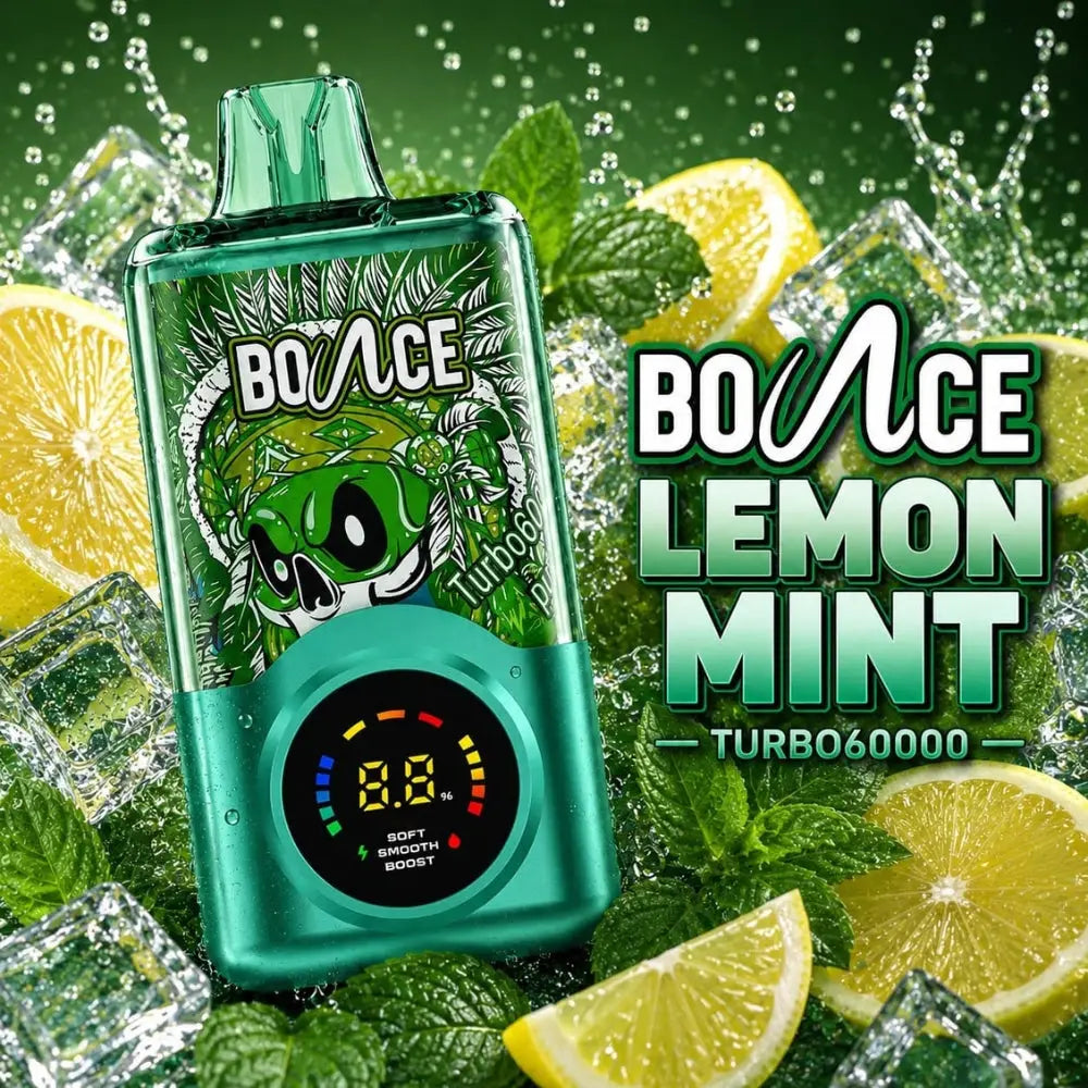 Bounce Turbo 60000 Puffs Disposable Vape - Lemon Mint - Disposable Vape - Vapes Uae