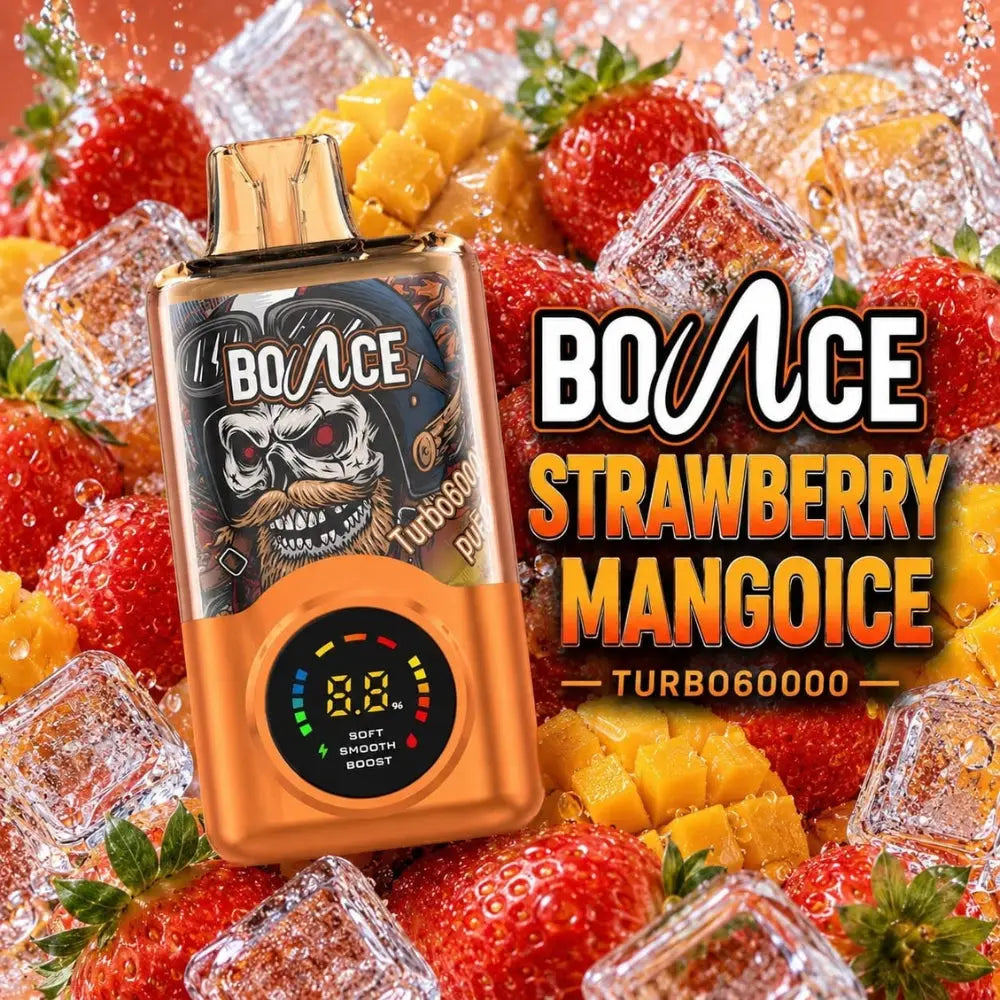 Bounce Turbo 60000 Puffs Disposable Vape - Strawberry Mango Ice - Disposable Vape - Vapes Uae