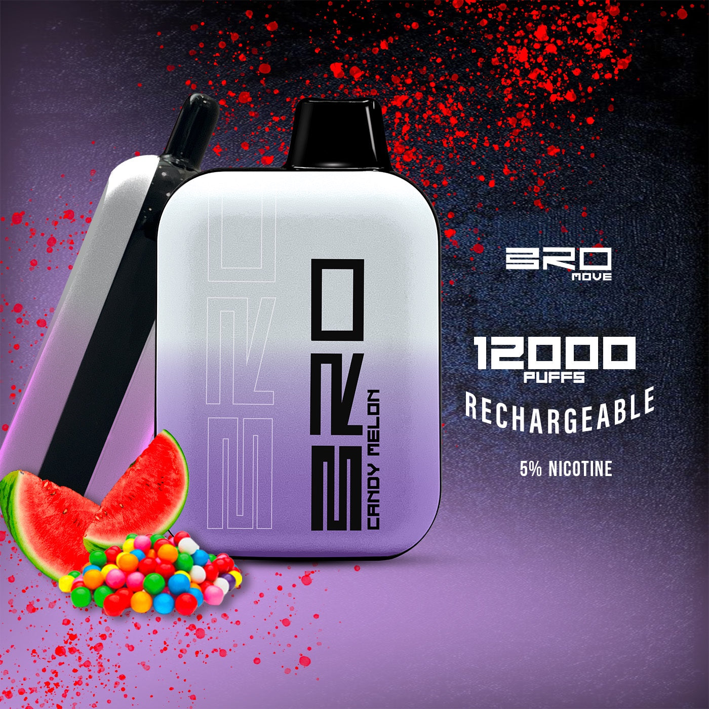 Bro move 12k puffs - candy melon - disposable vape