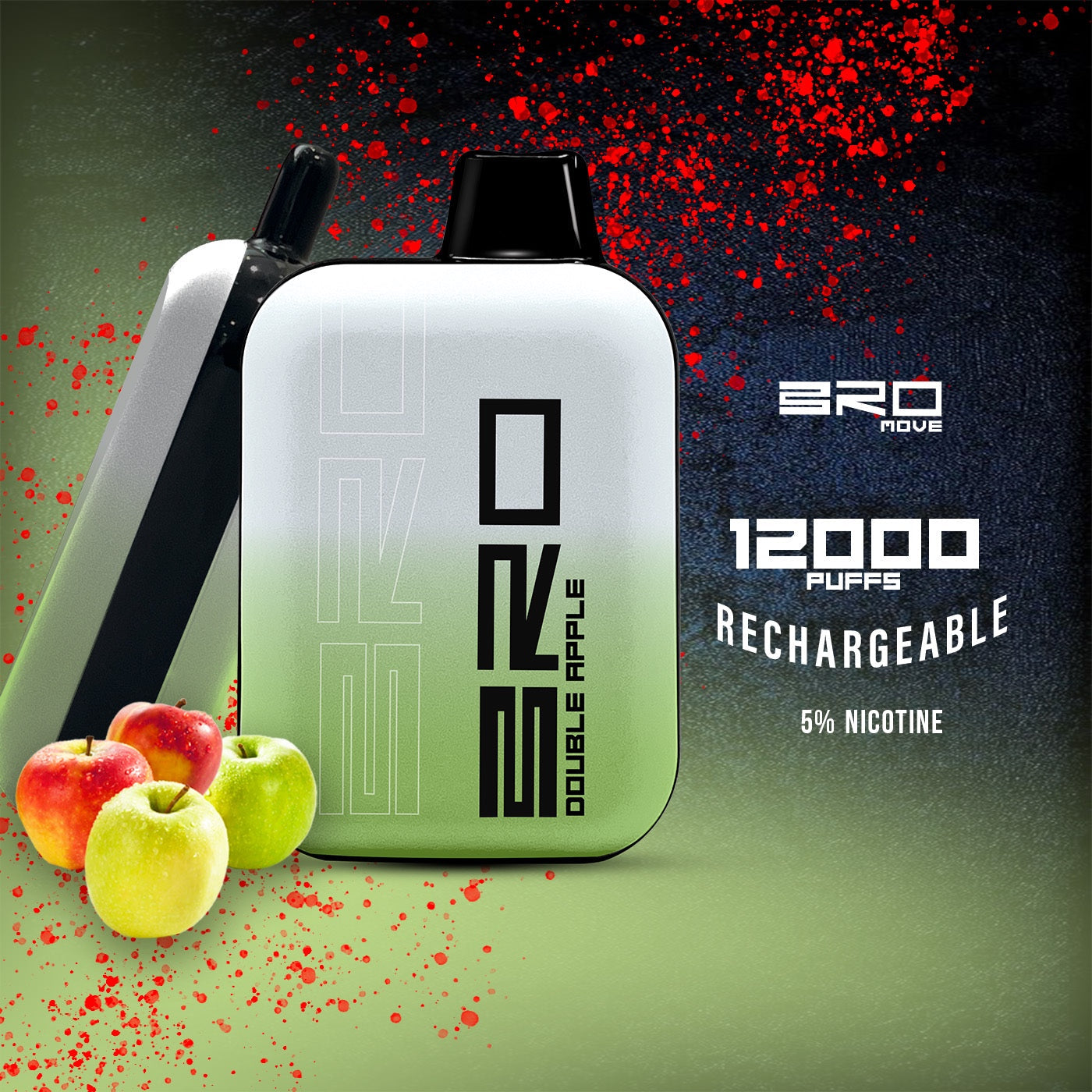 Bro move 12k puffs - double apple - disposable vape