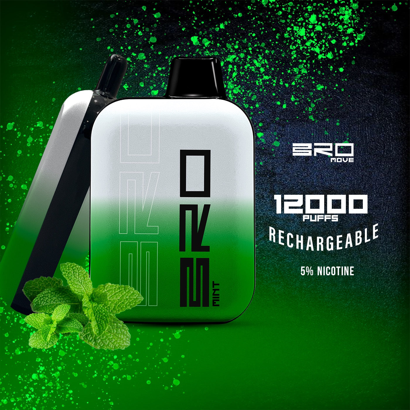 Bro move 12k puffs - mint - disposable vape