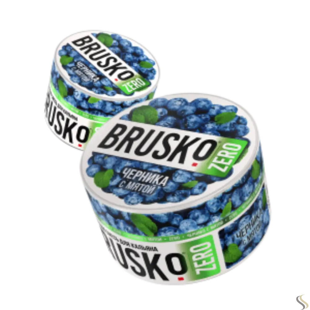 Brusko Russian Shisha Tobacco-free Hookah Blend - Blueberry with Mint / 250g - Shisha Molasses - Vapes Uae