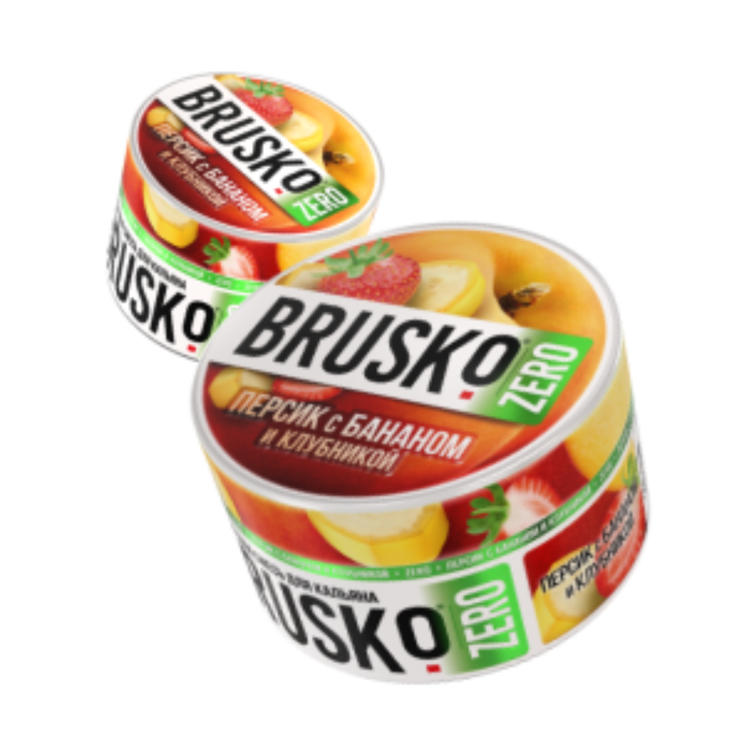 Brusko russian shisha tobacco-free hookah blend - peach with banana and strawberry - shisha molasses