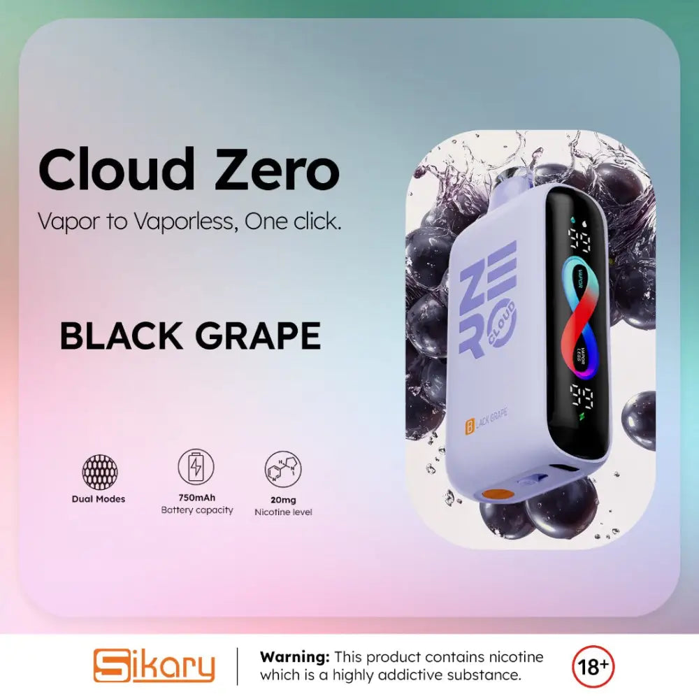 Cloud Zero 20000 Puffs Disposable Vape - Black Grape - Disposable Vape - Vapes Uae