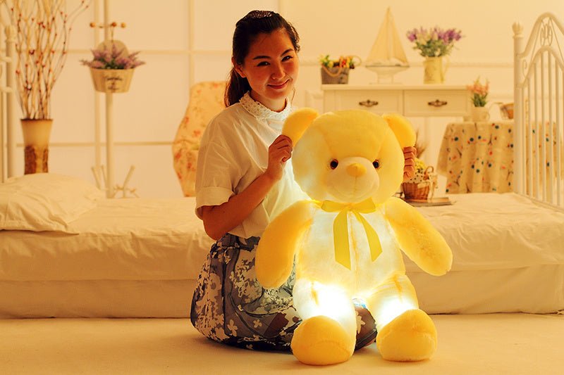 Colorful glow in the dark teddy bear - magical glowing plush toy for children - toys