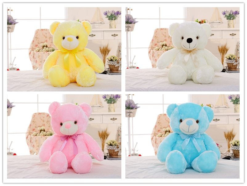 Colorful glow in the dark teddy bear - magical glowing plush toy for children - toys