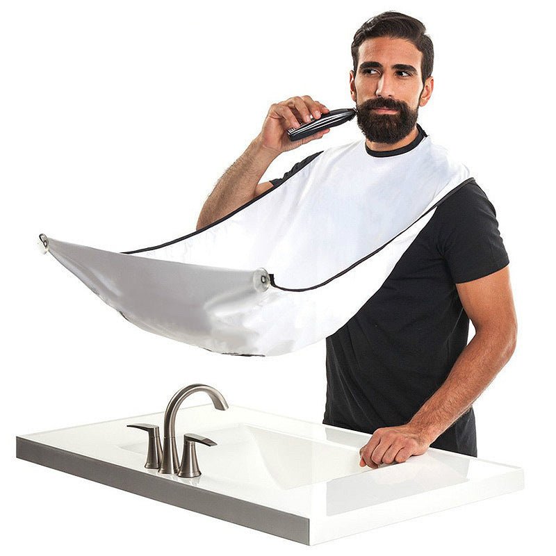 Creative man hair beard shaving catcher apron - white - bathroom accessories