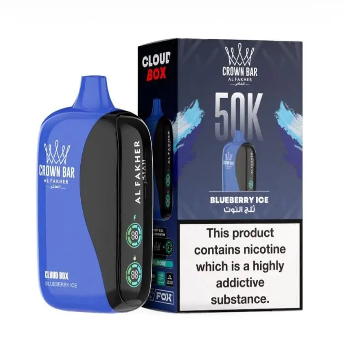 Crown Bar Al Fakher Cloud Box 50000 Puffs Disposable Vape - Blueberry Ice - Disposable Vape - Vapes Uae