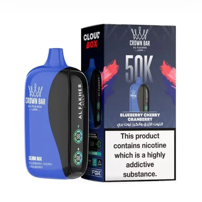 Crown Bar Al Fakher Cloud Box 50000 Puffs Disposable Vape - Blueberry Cherry Cranberry - Disposable Vape - Vapes Uae