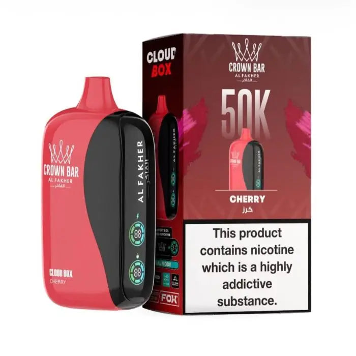 Crown Bar Al Fakher Cloud Box 50000 Puffs Disposable Vape - Cherry - Disposable Vape - Vapes Uae