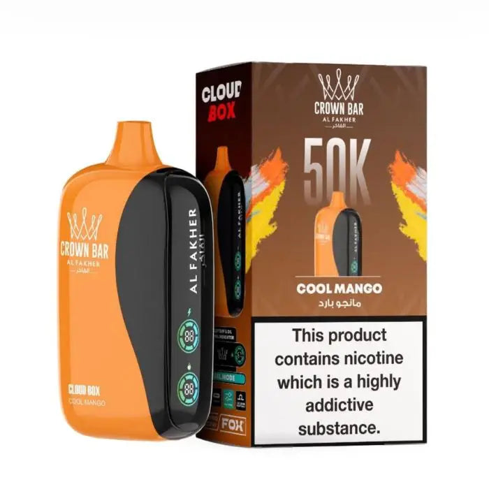 Crown Bar Al Fakher Cloud Box 50000 Puffs Disposable Vape - Cool Mango - Disposable Vape - Vapes Uae